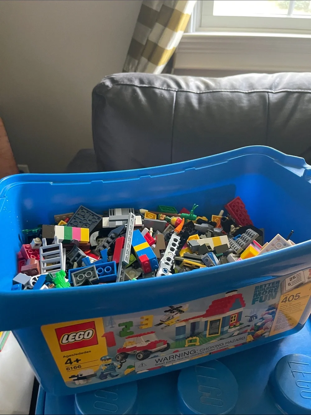 Lego Blue Storage Tub with Assorted Multicolor Bricks